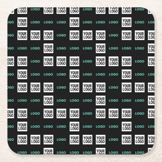 Ihr Logo oder Bild | Zig Zag Muster mit zwei Bilde Rechteckiger Pappuntersetzer (Vorderseite)