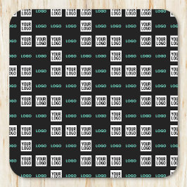 Ihr Logo oder Bild | Zig Zag Muster mit zwei Bilde Rechteckiger Pappuntersetzer