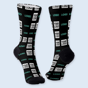 Ihr Logo oder Bild   Zig Zag Muster mit zwei Bilde Socken