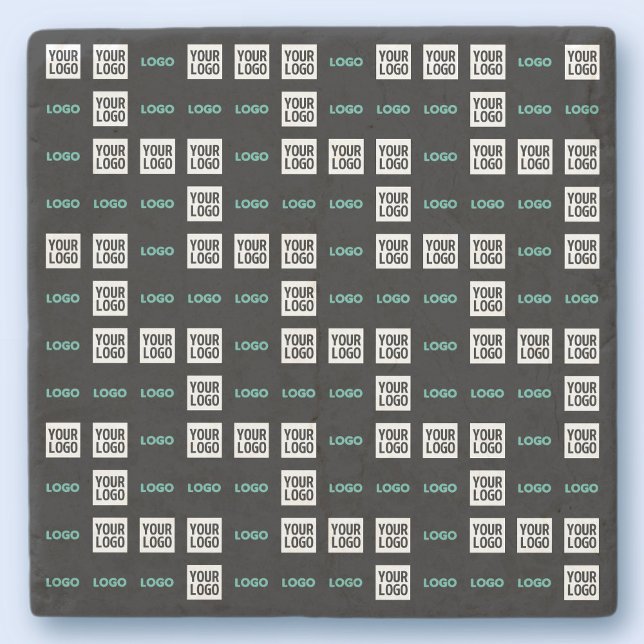 Ihr Logo oder Bild | Zig Zag Muster mit zwei Bilde Steinuntersetzer (Von Creator hochgeladen)