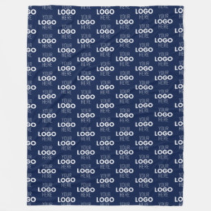 Ihr Logo oder Bildwiederholmuster   Marineblau Fleecedecke