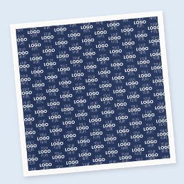 Ihr Logo oder Bildwiederholmuster | Marineblau Serviette