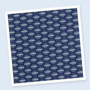 Ihr Logo oder Bildwiederholmuster Marineblau Serviette