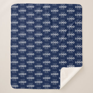 Ihr Logo oder Bildwiederholmuster   Marineblau Sherpadecke