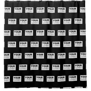 Ihr Logo oder Design   Bearbeitbarer Farbhintergru Duschvorhang