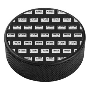 Ihr Logo oder Design Bearbeitbarer Farbhintergru Eishockey Puck