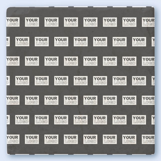 Ihr Logo oder Design | Bearbeitbarer Farbhintergru Steinuntersetzer (Von Creator hochgeladen)