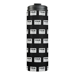 Ihr Logo oder Design   Bearbeitbarer Farbhintergru Thermosbecher