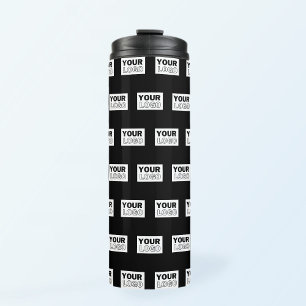 Ihr Logo oder Design   Bearbeitbarer Farbhintergru Thermosbecher