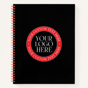 Ihr Logo oder ein anderes Bild Schwarz Rot & Wei Notizbuch