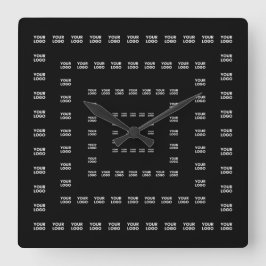 Ihr Logo oder ein beliebiges Design/Bild | Quadrat Quadratische Wanduhr