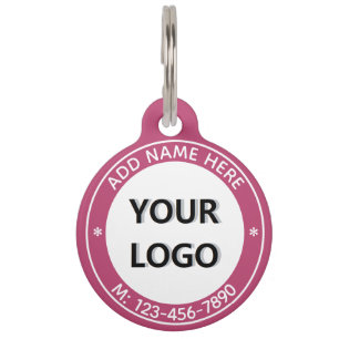 Ihr Logo oder Foto Name Info Pet ID Tag Vorlage Haustiermarke