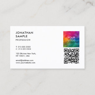 Ihr Logo QR Code Moderne Elegant Beruflich Visitenkarte