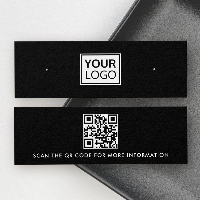 Ihr Logo QR Code schwarze Ohrring-Display-Karte (Von Creator hochgeladen)