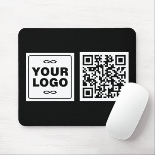 Ihr Logo - Quadrat - Hintergrund WEISS + QR-Code Mousepad