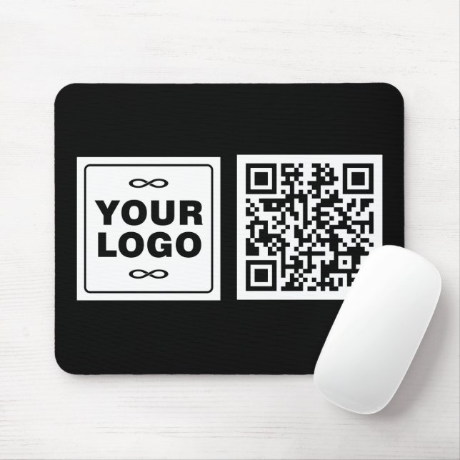 Ihr Logo - Quadrat - Hintergrund WEISS + QR-Code Mousepad (Mit Mouse)