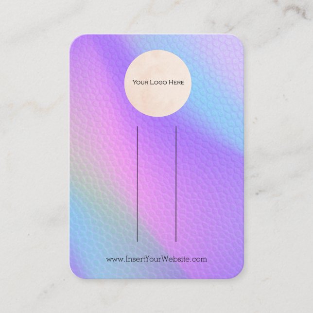 Ihr Logo Rainbow Bow Hair Clip Display Vertikal Visitenkarte (Vorderseite)