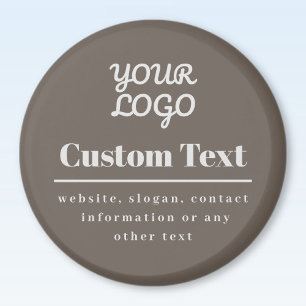 Ihr Logo Retro-Modern Beige & Hellgrau Magnet