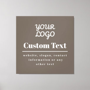 Ihr Logo Retro-Modern Modern Beige & Hellgrau Leinwanddruck
