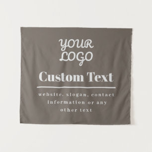 Ihr Logo Retro-Modern Modern Beige & Hellgrau Wandteppich