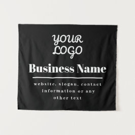 Ihr Logo Retro-Modern Schwarz & Weiß Wandteppich