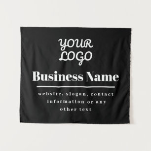 Ihr Logo Retro-Modern Schwarz & Weiß Wandteppich