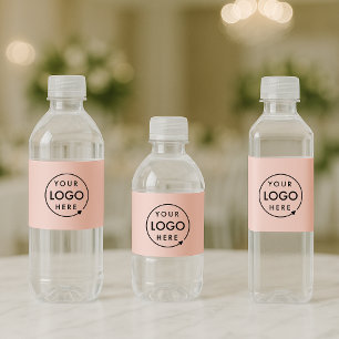 Ihr Logo Rosa rosa Unternehmen Moderne Wasserflaschenetikett