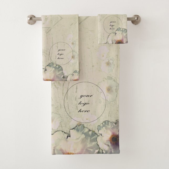 Ihr Logo Rustikaler Armbaum Peony Badhandtuch Set (Insitu)