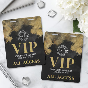 Ihr Logo Schwarz Gold Event VIP Ausweis