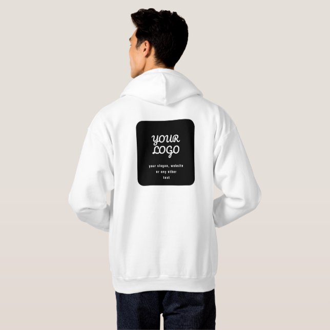 Ihr Logo & Slogan oder anderer Text | Schwarz & We Hoodie (Schwarz voll)