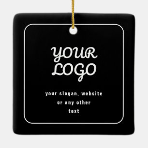 Ihr Logo & Slogan oder anderer Text Schwarz & We Keramikornament
