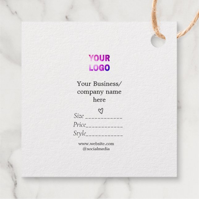 Ihr Logo Social Media QR-Code Geschenkanhänger (Rückseite)