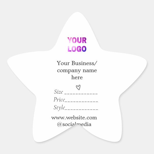 Ihr Logo Social Media QR-Code Stern-Aufkleber (Vorderseite)