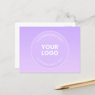 Ihr Logo   Subtile Lavender Ombre Gradient Postkarte