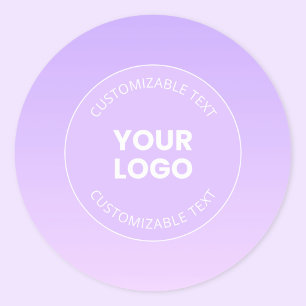 Ihr Logo   Subtile Lavender Ombre Gradient Runder Aufkleber