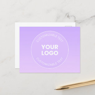 Ihr Logo Subtiler Lavendel-Ombre-Verlauf Postkarte