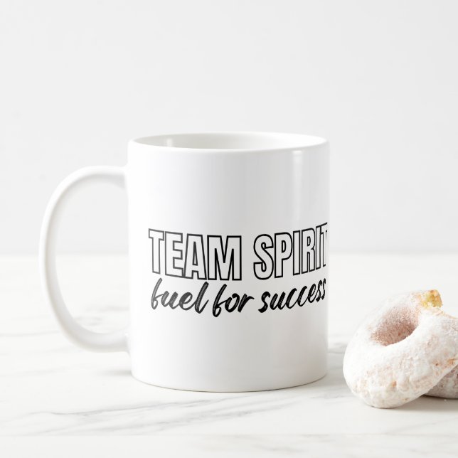 Ihr Logo Team Spirit Inspiration Office-Mitarbeite Kaffeetasse (Mit Donut)