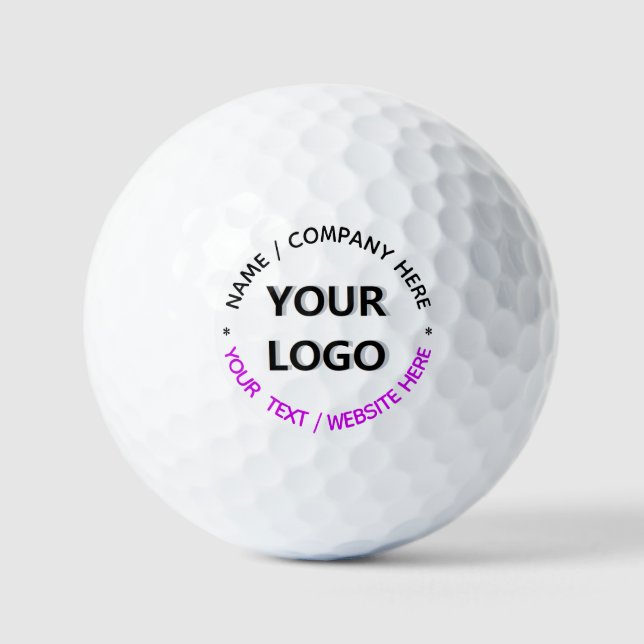 Ihr Logo Text Marken Stempel Golfbälle Beispiel (Vorderseite)