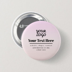 Ihr Logo & Text   Pink & Peach Ombre Button