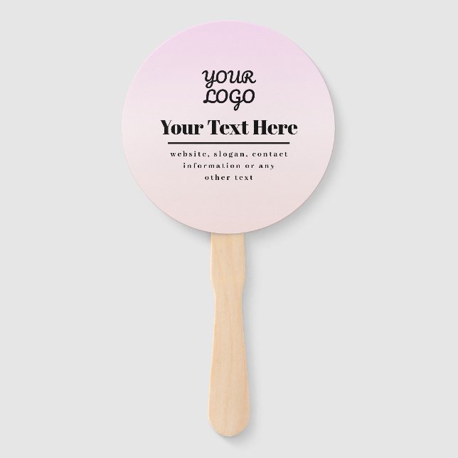 Ihr Logo & Text | Pink & Peach Ombre Fächer (Vorderseite)