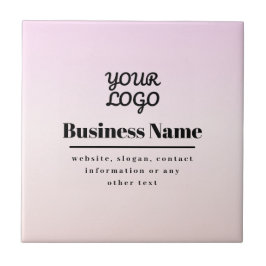 Ihr Logo & Text | Pink & Peach Ombre Fliese