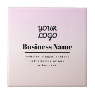 Ihr Logo & Text Pink & Peach Ombre Fliese