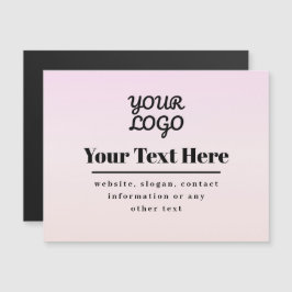 Ihr Logo & Text | Pink & Peach Ombre Magnetkarte