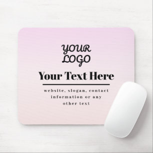 Ihr Logo & Text   Pink & Peach Ombre Mousepad