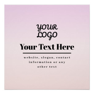 Ihr Logo & Text   Pink & Peach Ombre Poster