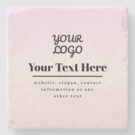 Ihr Logo & Text | Pink & Peach Ombre Steinuntersetzer