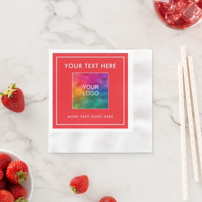Ihr Logo Text Weihnachten Rot Cocktail Cocktail Serviette (Beispiel)
