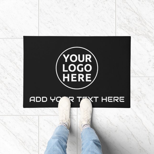 IHR LOGO & TEXT Willkommen benutzerdefinierten Rug Fußmatte (Indoor)