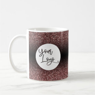 Ihr Logo über dunklem Roségold und schwarzem Ombre Kaffeetasse