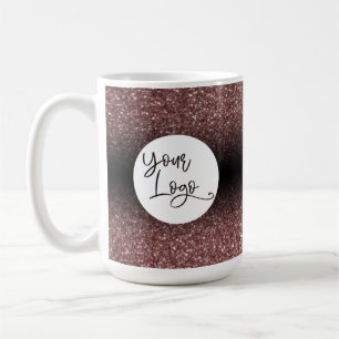 Ihr Logo über dunklem Roségold und schwarzem Ombre Kaffeetasse